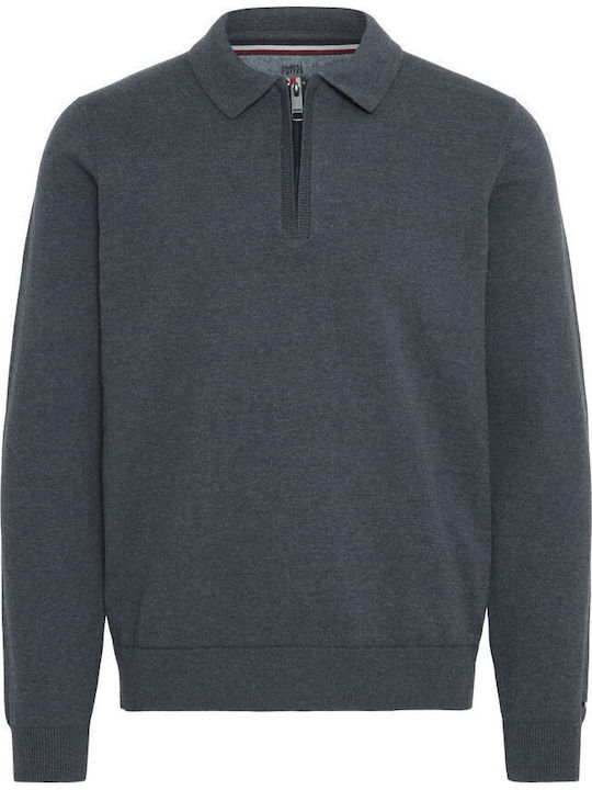 Polo Langarm Graue Bluse