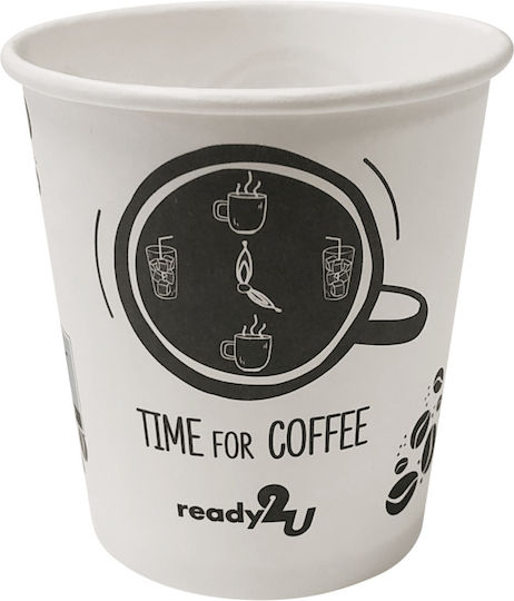 Ready 2u Paper Single Wall Cup Time Coffee 4oz 50pcs 6-73297