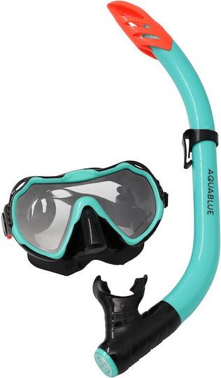 Aquablue Silicone Diving Mask with Snorkel Turquoise
