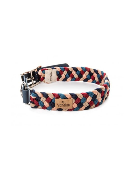 Unicord Handgemachtes Hundehalsband Color Party Blau 37-43cm Mittel