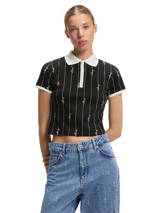 Bluza Damă Polo Mâneci Scurte Cu Dungi Multicolor