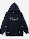 Kinder-Sweatshirt mit Kapuze und Taschen Blau