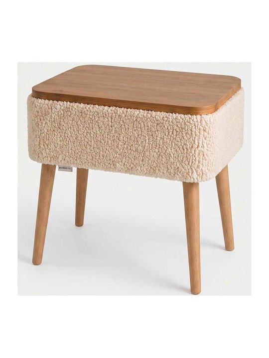 Nachttisch Nova Teddy Holz Beiges 45x30x55cm