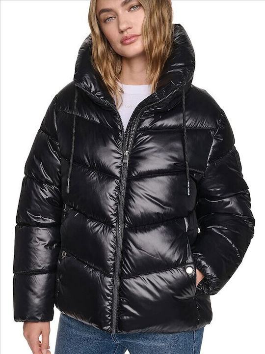 DKNY Γυναικείο Μπουφάν για Χειμώνα Metlc Blk