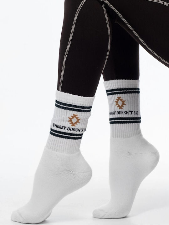 Peace And Chaos Socks With White Patterns