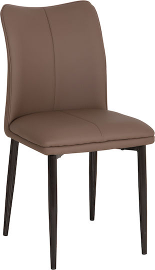 Namis Dining Chairs with Faux Leather Upholstery Brown 2pcs 45x55x85cm
