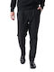 Men's Elastic Regular Fit Black Trousers