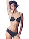 Jadea Lace Underwear Set Bra With Slip Dark Grey
