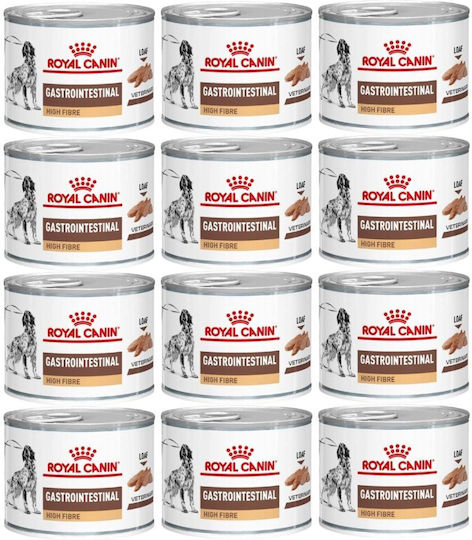 Royal Canin Gastrointestinal High Fibre Υγρή Τροφή Σκύλων σε Κονσέρβα Διαίτης 12x200gr