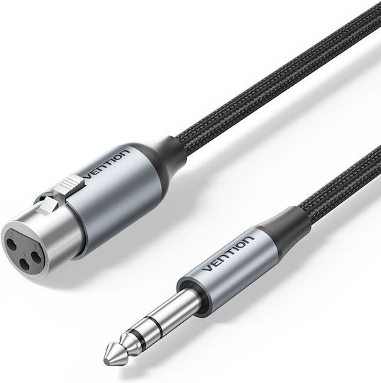 Vention Audio 6.3mm To Xlr M-f Cable Braided-metal 1.0m Bkghf