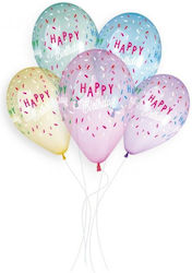 12" Μπαλόνια Τυπωμένα Happy Birthday Crystal Rainbow 25 Τεμ 12" Μπαλόνια Τυπωμένα Happy Birthday Crystal Rainbow 25 Τεμ