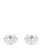 Bizoutaki Gold Plated Silver Stud Earrings with Light Blue Stones