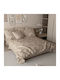Charalambidis Textiles Βαμβάκι Σετ Σεντόνια Μονά 160x260εκ. Μπεζ (3τμχ)