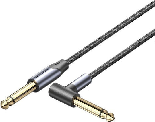 Vention Audio 6.3mm M-m Braided Cable Right Angle 5.0m Bkehj