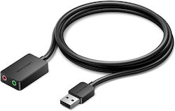 Vention Audio Converter Usb-a To 2×3.5mm 1.0m Cable Cdybf Vention Audio Converter Usb-a To 2×3.5mm 1.0m Cable Cdybf