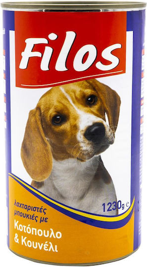 Filos Filos Nasses Hundefutter mit Huhn und Kaninchen 1230gr