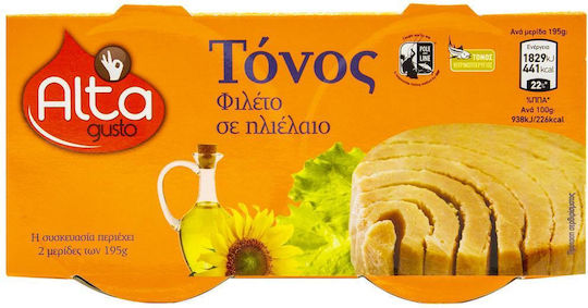 Alta Gusto Tuna Fillet in Sunflower Oil 195gr 6-71295