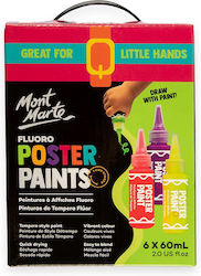 Mont Marte Vopsea Tempera Fluorescentă 6 Bucăți X 60ml Mont Marte Vopsea Tempera Fluorescentă 6 Bucăți X 60ml