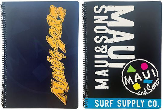 Maui & Sons Спирална Тетрадка С Редове А4 70 Листове 2 Теми (Различни Дизайни/Цветове)