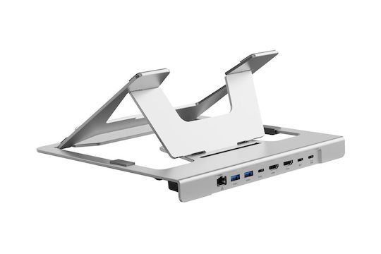 Conceptronic DONN35S USB-C Докинг станция с HDMI PD Ethernet Сребриста