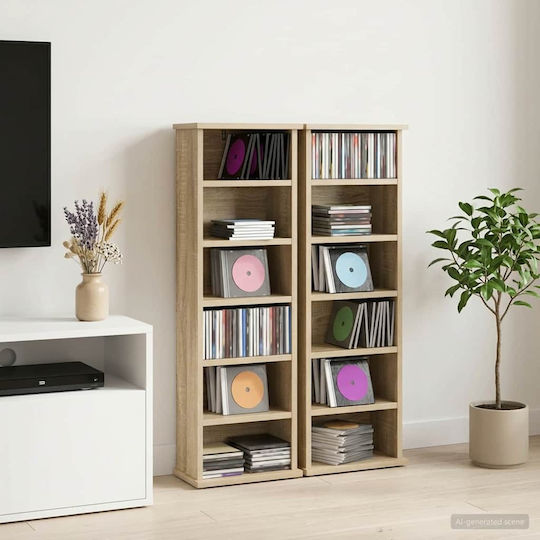 vidaXL CD Cabinet 2 pcs Sonoma Oak 60x17x92cm