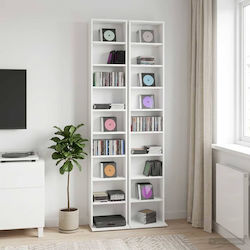 vidaXL CD Cabinet 2 Pcs White 33x23.5x175 cm En...