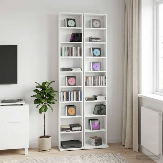 Vidaxl Ντουλάπα Cd 2 Τεμ Λευκό 33x23,5x175cm Επεξεργασμένο Ξύλο