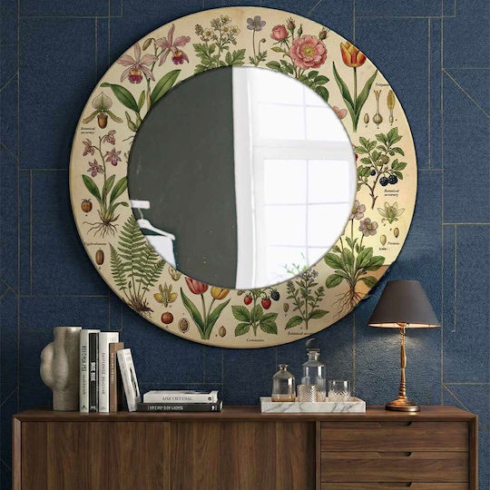 Wallity Wandspiegel mit Hölzernes Rahmen Durchmesser 58cm