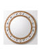 Hanah Home Wall Mirror with Brown Wooden Frame Diameter 58cm