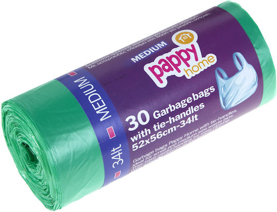 Pappy Home Trash Bags with Handles 56x52cm 30 Pieces