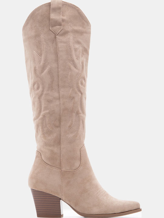 Luigi Suede Women's Cowboy Boots with Mid Heel ...