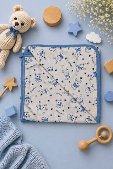 Esthisis Cotton Flannel Swaddle Blanket Light Blue 95x80cm