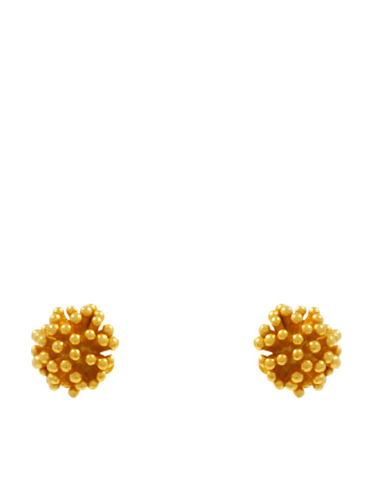Bizoutaki Stud Earrings Silver Gold Plated