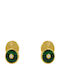 Bizoutaki Silver Gold Plated Stud Earrings with Stones