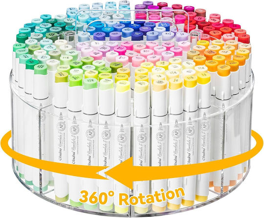Ohuhu Organizator pentru markere transparent din acril cu rotație 360°