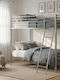 Kids Bed Bunk Single Grey for Mattress 90x190cm
