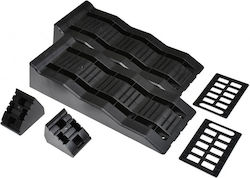 Car Lifting Ramps Maximum Load 2500kg 3 Height Options Plastic Black 6 Pieces