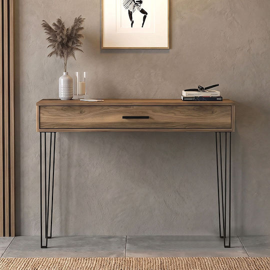 Rochel Κονσόλα από Ξύλο & Μέταλλο Καρυδί Μ120xΠ35xΥ89.8εκ.