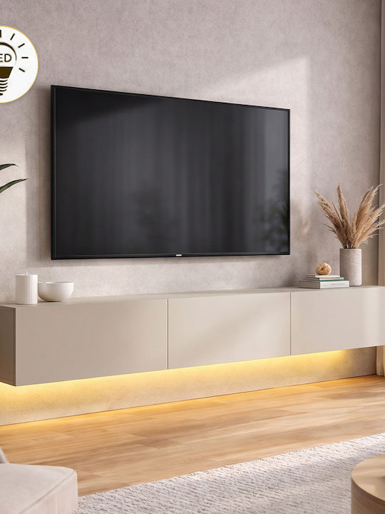 Damla TV Stand from Metal & Wood with LED Light...