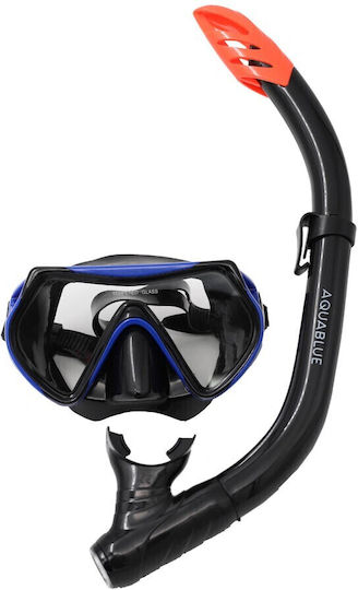 Aquablue Silicone Diving Mask with Snorkel Blue