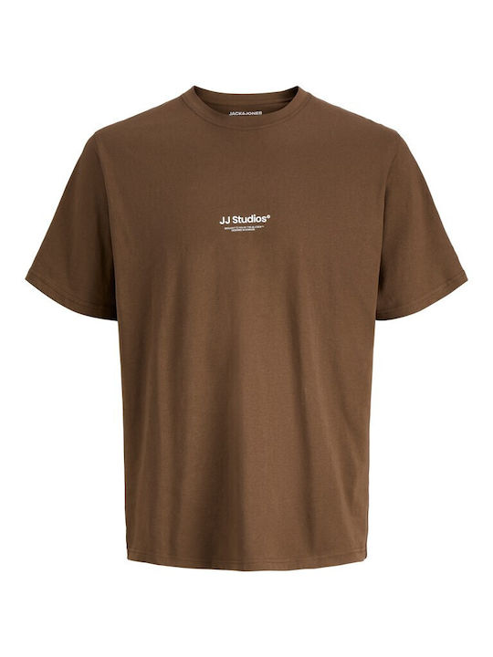 Jack & Jones Тениска с обло деколте Cocoa