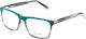 El Greco 9259 C2 Men's Acetate Prescription Eyeglass Frames Rectangle Green-Grey