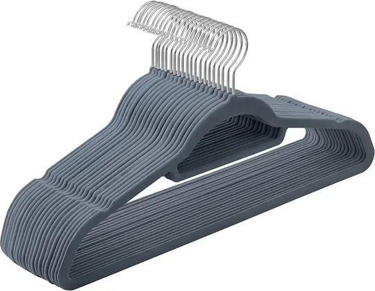 Songmics Agățătoare de Haine pentru Pantaloni Metalică Gri 20 Bucăți