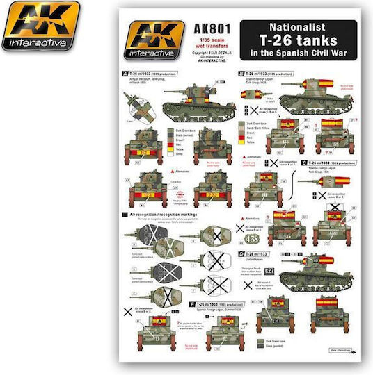 Ak-interactive Ak-interactive 801 Wet Transfer Nationalist T-26 In Spanish Civil War
