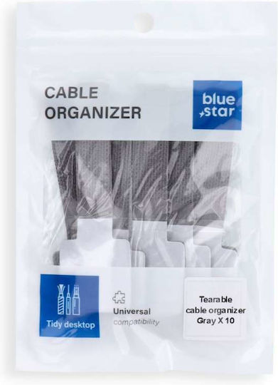 Blue Star Пластмасови Кабелни Аксесоари в Сив Цвят 10 бр