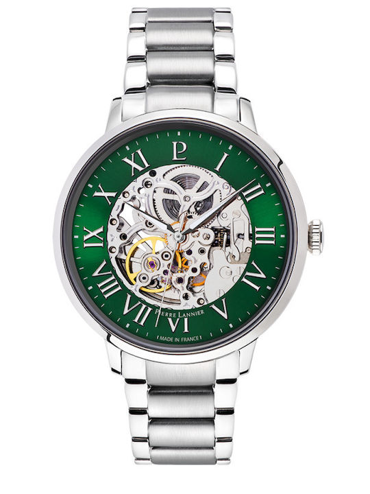 Pierre Lannier Men's Watch Automatic with Silver Metal Bracelet