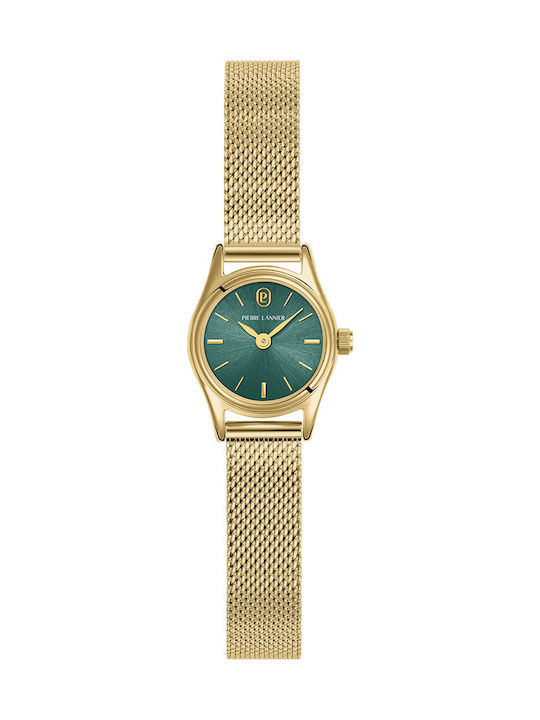 Damenuhr 20 mm mit Quarzwerk und goldenem Edelstahlarmband