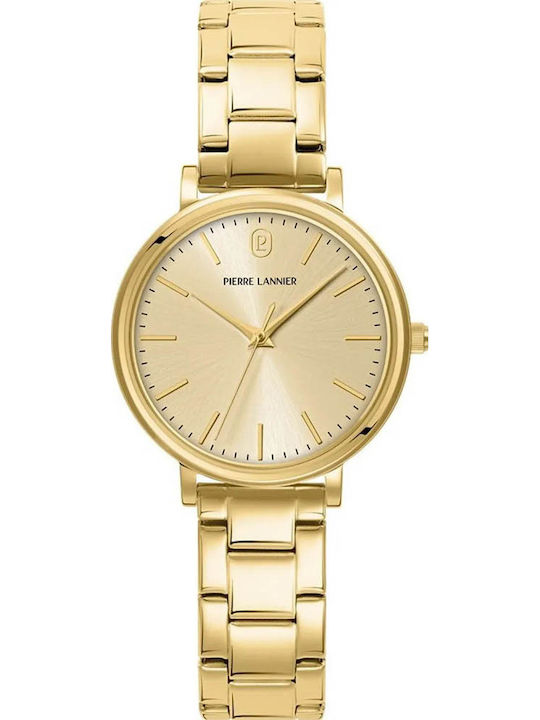 Pierre Lannier Women's Watch Battery with Gold Stainless Steel Strap