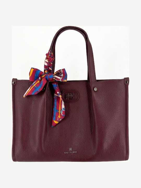 Leather Women's Tote Bag Burgundy