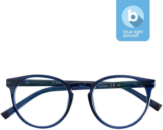 Looplabb Papillon Blaue Marine Blaulichtblockierende Brillen Grad 1.5